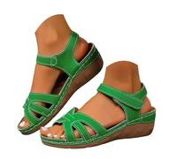 Générique Women's Summer Sandals Elegant Comfortable Wedge Sandals for Women Light Blue with Straps and Ergonomic Cork Wedge Sole. Women's Summer Wedge Soles, e, 4.5 UK