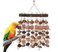Générique Wooden Bird Chew Toys - Natural Material Compact Design Hanging Play Accessories Beak Training Activity Elements Balanced Structure with Wood