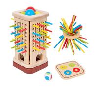 Générique Wooden Board Game - Stack Balance Toy with Wooden Sticks, Patience Training Fine Motor Skills for Girls Boys 2-6 Years Old