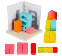 Générique Wooden Building Blocks, 3D Spatial Projection Puzzle Bricks, 5.91x5.91x6.1 inches Preschool Learning Activity, Educational Geometric Shape for Kids at Home, School and Kindergarten