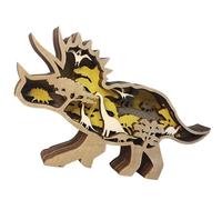Générique Wooden Dinosaur Ornaments, Multi-Layer Dinosaur Cutouts, Exquisite Animal Craft Dinosaur Ornaments for Farmhouse Cottage Meditation Room Hallway, Wooden Dinosaur Decor for Hallway