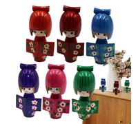 Générique Wooden Dolls - Japanese Kimono Dolls - Collectible Decorations 6 Pieces for Living Room, Dining Room, Shelf, Bedroom