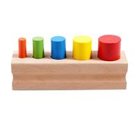 Générique Wooden Sensory Toys - Cylinder Shape Color Recognition Sensory Game,Interactive Learning Educational Toy for Kindergarten and Traveling Schools