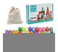 Générique Wooden Stacking Balance Rocks - Educational Game Blocks, Color Sorting Stones, Skill Development Toy Set | AMU Interactive Learning Activity