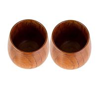 Générique Wooden Tea Cups | 2 Pieces Retro Style Wooden Cup - Small Wine Mug, For Coffee Tea Espresso Parties Kitchen Dining Room Coffee Counter Latte Wine