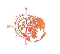 Generisch 1 x compass sticker on transparent film, decal (Rt100/3) (orange (5), 10 x 10 cm)