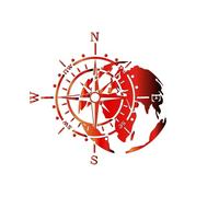 Generisch 1 x compass sticker on transparent film, decal (Rt100/3) (red (6), 15 x 15 cm)