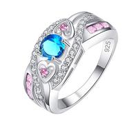 Generisch 10 x mm Cubic Zirconia Plated Silver and Silver Ring Amethyst Ring Couple Ring Dream Catcher Rings 15cm, 8, Metal, No Gemstone