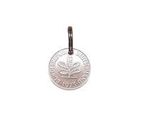 Generisch 1975 2 Pfennig Keyring - Your Personal Lucky Charm, brass, One Size