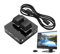 Generisch 2 Button Mini USB Copy and Paste - Universal Mechanical Game PCs, Ergonomic Mini USB with RGB Backlight for Home and Travel