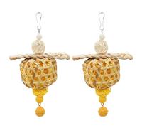 Generisch 2 x Chew Toy, Bird Chew Toy with Bell, Natural Bird Cage Shredder Toy, Bird Cage Toy for Budgies, Turtle Doves, Parakeets, Macaw, Parakeets, Cockatoos, 14 x 10 cm