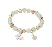 Generisch 2024 Imitation Jade Butterfly Glass Bracelet Children's Bead Bracelet Connected Pair Bracelet, A, Resin, No Gemstone