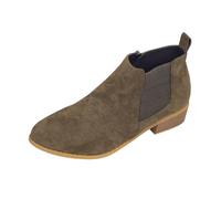 Generisch 2024 Roman Retro Short Boots Kids Winter Large Size Medium Heel Thick Heel Lace Boots, Army Green, 8.5 UK