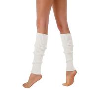 Generisch _2025 80s 90s Leg Warmers for Women, Neon Ribbed Leg Socks, Stylish Accessories, Colorful Fluorescent Knitted Sock Sleeve Wool Socks Women's 6-8 Sneaker Set, White, One Size