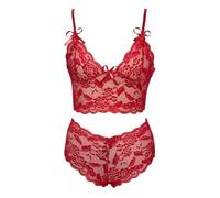 Generisch 2025 Attractive Interesting Three-Point Underwear Women Sling Lace Chest Envelope Adjustable Pregnancy Lingerie, red, L