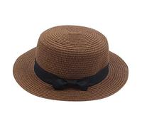 Generisch _2025 Boys Toddler Summer Fedora Straw Hat Wide Brim Floppy Beach Sun Cap Visor Hat Sun Hat Ear Protection, F, One Size