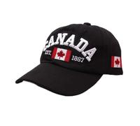 Generisch 2025 - Canada Baseball Cap, Canada Day Embroidered Maple Leaf Flag, Adjustable Cap La Caps, black, One Size
