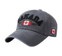Generisch 2025 - Canada Baseball Cap, Canada Day, Embroidered Maple Leaf Flag, Adjustable Hat Detergent Caps Black Laundry, darkgray, One Size