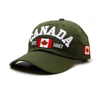 Generisch 2025 - Canada Baseball Cap, Canada Day Embroidered Maple Leaf Flag, Adjustable Hat New Cap Men Black Red, Army Green, One Size