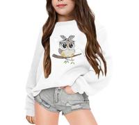 Generisch 2025 Children's Winter Letters Printed Crew Neck Long Sleeve Sweatshirt Girls Jumper Teenager, White, 9-10 Years