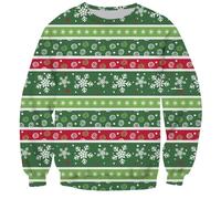 Generisch 2025 Christmas Snowflake Sweatshirt Round Neck Christmas Holiday Hatless Sports Casual T-Shirt for Adults, J, 4XL