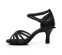 Generisch 2025 Fashion Latin American Shoes Women Ballroom Dance Sandals Prom Women Sandals Skateboarding Shoes Women, black, 8.5 UK
