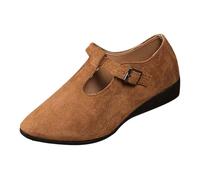 Generisch 2025 Foreign Trade Large Size Women's Shoes In Europe The United States Flat Mouth Buckle Hang with Soybean Shoes Women Black, brown, 7 UK