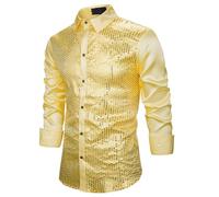 Generisch 2025 German Carnival Suit for Men, Cool Glitter Dance Shirt with Hot Embossing Shirt Leopard Men, gold, XL