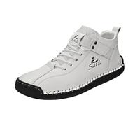 Generisch 2025 Pairs Men's PU Casual Shoes Trend Men's Boots Short Boots Ankle Boots Business Shoes 43, White, 12.5 UK