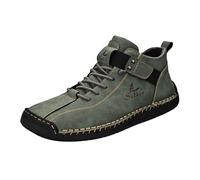 Generisch 2025 Pairs Men's PU Casual Shoes Trend Men's Boots Short Boots Ankle Boots Business Shoes 43, Green, 12 UK