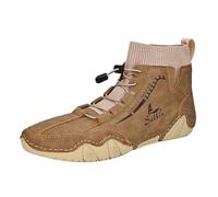 Generisch 2025 Pairs Spring Mid Top Ankle Boots Men's Fashion Socks Mouth Casual Shoes R Plus Size Handmade Waterproof Shoes Men 45, khaki, 9 UK