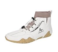 Generisch 2025 Pairs Spring Mid Top Ankle Boots Men's Fashion Socks Mouth Casual Shoes R Plus Size Handmade Waterproof Shoes Men 45, White, 12 UK