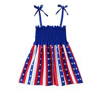 Generisch 2025 - Print Clothing Flag for Toddlers from 4th of July Sleeveless American Suspended Baby Girl Clothing & Skirt Trousers Set Women, blue, 12-18 Months