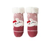 Generisch 2025 Rends Baby Slippers Socks Christmas Fluffy Socks for Toddlers Warm Fleece Socks No Winter Socks Baby Socks Shoes Girls, pink, 2-4 Jahre