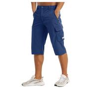 Generisch 2025 Shorts Men Shorts Shorts Men Below Knee Lightweight for Walking Seven Point Belt Pocket Cargo Exercise Fishing O Men's Shorts, navy, 3XL