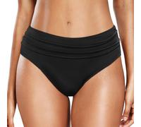 Generisch 2025 Summer Swimming Trunks, Women's Bikini Bottoms, Casual High Waisted Plain Split Swimming Trunks in Plus Size for Women, Bikini Bottoms with Leg (Silver XXL), black, M