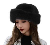 Generisch ~2025 Thickened Warm Faux Hat, Luxury Faux Mink Hat for Women, Versatile Winter Hat for Women Girls Winter Beret Ladies, black, One Size