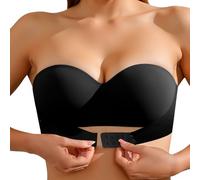 Generisch 2025 - Thin Seamless Women's Bra with Soft Support Large Chest Small Semi Firm Cup Breathable Legs Padded Clothes Cute Warm Clothes, black, 6
