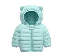 Generisch 2025 Toddler Boys Winter Long Sleeve Solid Coat Bear Ears Hooded Jacket Thick Windproof Zip Warm Outerwear Backpack 2 Years Boy, Mint Green, 18-24 Monate