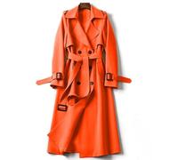 Generisch 2025 - Trench Coat for Women, Windbreaker, Outerwear, Fit, Plain, Long Coat, Slim Women's Coat, Find Women's Coat Winter, red, L