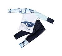 Generisch 2025 Two Piece Swimsuits for Toddlers Boys Rash Guard Long Sleeve Sunsuits Surf Swimsuit Swimwear Swim Shirt Baby Boy, blue, 4-5 Years