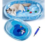 Generisch 2025 Water Mat Cat Scratch-Resistant - 77 cm x 103 cm, Cat Water Mat, Cat Pool, Cooling Mat Cat to Keep Pets Cool, Cooling Mat Cat with a Bicycle Pump, Interactive Toy