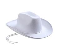 Generisch 2025 White Cowboy Hat Western Cowboy Hat White Wrap Hat True Events Movies Free, White, One Size