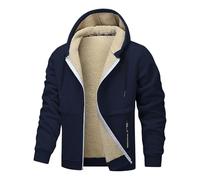Generisch 2025 Winter Jacket Men's Lined Jacket with Zip Men's Outdoor Jacket Warming Jacket Coat Winter Coat Wolf, navy, L