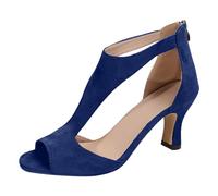 Generisch 2025 - Women Sandals European Retro Foreign Trade Large Size Hollow Lightweight Soft Sole Casual Shoes Women Shoes Summer Elegant Flat, blue, 8 UK