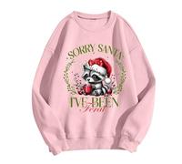 Generisch 2025 Women's Crew Neck Long Sleeve Printed T-Shirt for Outdoor Workout Streetwear, pink, L