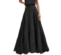 Generisch 2025 Women's Floral Hollow Out Skirt Holiday Summer Spring Casual Outfit with Matching Top Machine Washable Plain Backpack N Roll, black, M