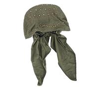 Generisch 2025 Women's Hat Fashion Hijab Hat with Stretch Multicoloured Plain Muslim Hijab Cap Without Visor Women, Army Green, One Size