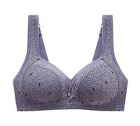Generisch ~2025 Women's Lace Bra with Button Placket on the Back, Shaping Cups, Adjustable Shoulder Strap, Large Underwired Bra Top Lace Women, blue, 20