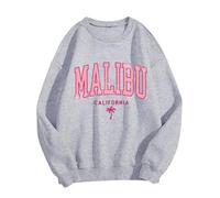 Generisch ~2025 Women's MSLIBU Printed Crew Neck Sweatshirt for Adults Cow Pullover, Light grey, M